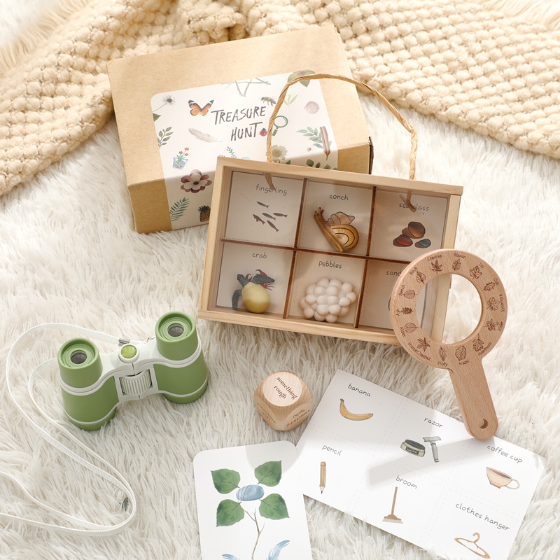 Outdoor Adventure Learning - Wooden Montessori Toys Treasure Hunt Set