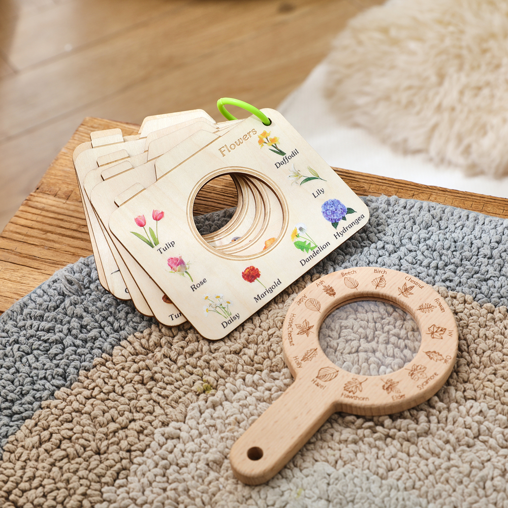 Outdoor Adventure Learning - Wooden Montessori Toy Magnifying Glass Outdoor