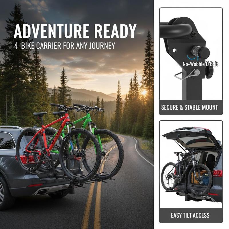 Vehicle Bicycle Carrier 4-Bike - Outdoor Adventure Rv reseña y precio