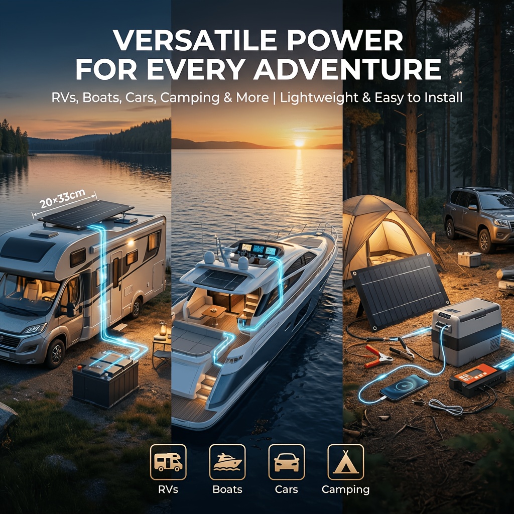 18V Solar Power Kit for Yacht, - Outdoor Adventure Rv reseña y precio