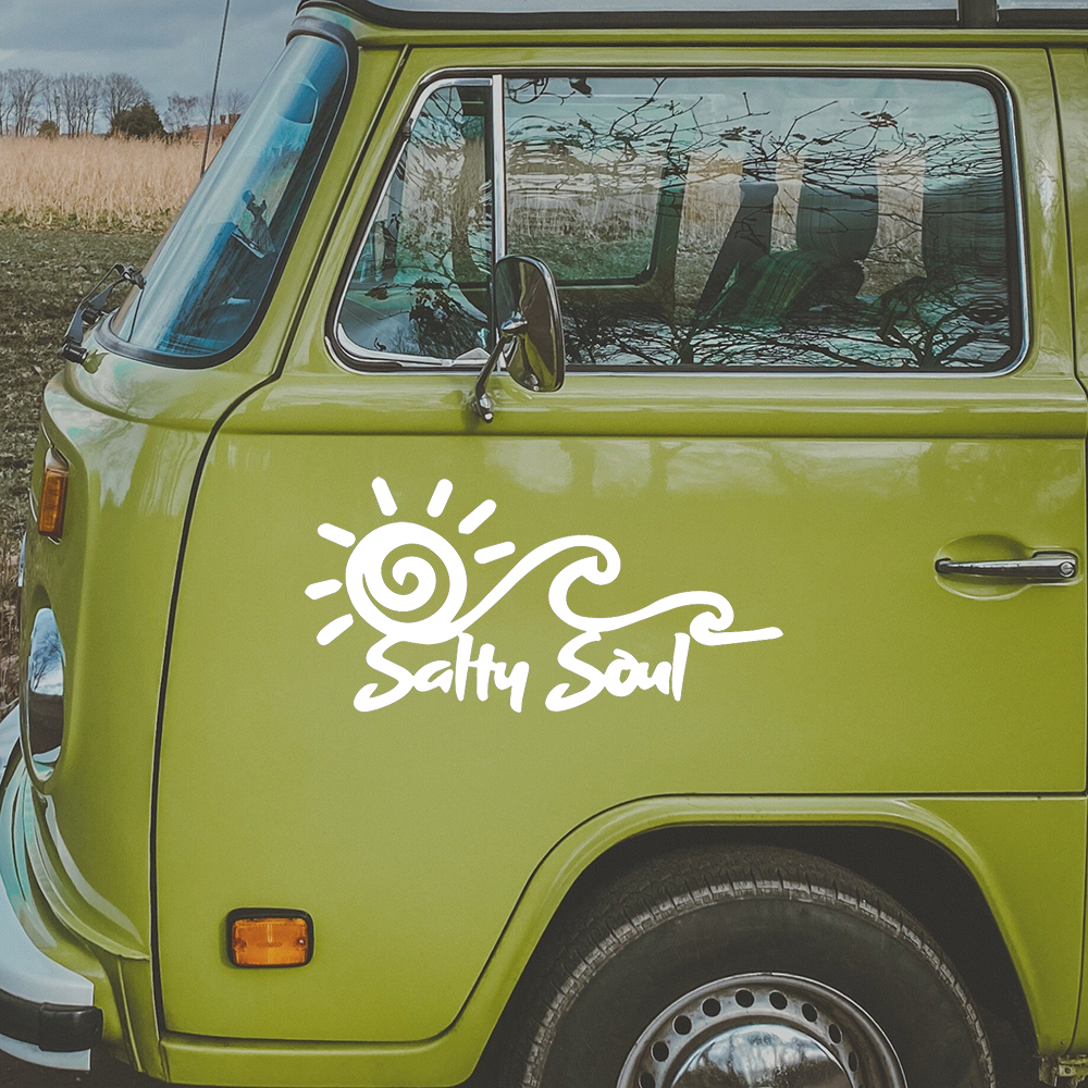 Salty Soul Sun Wave Vinyl Stic - Outdoor Adventure Rv reseña y precio
