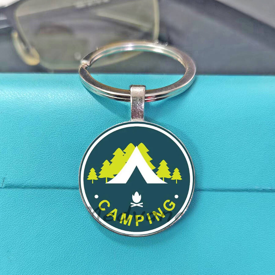 Camping Adventure Glass Keycha - Outdoor Adventure Rv reseña y precio