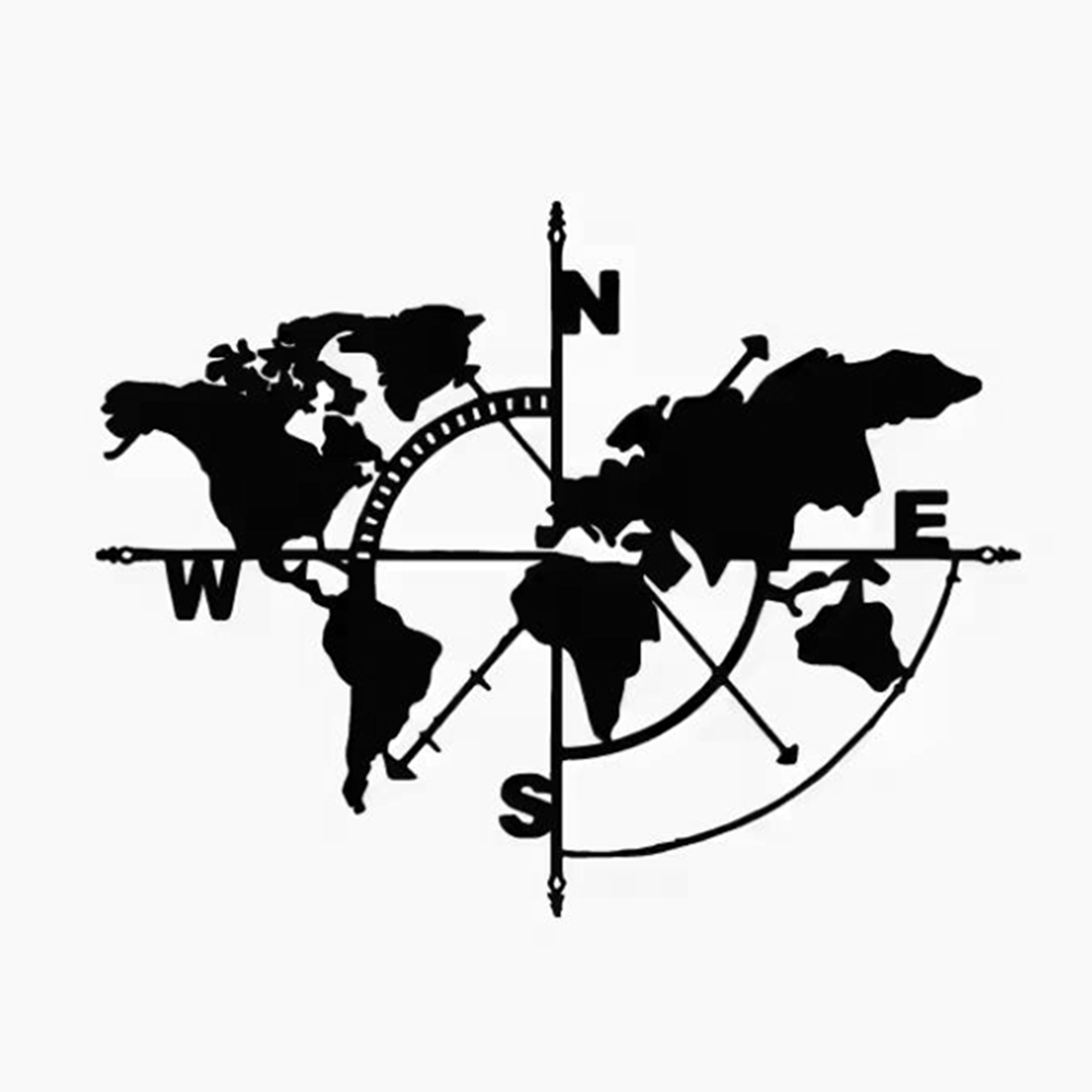 Compass World Map Vinyl Decal, - Outdoor Adventure Rv reseña y precio
