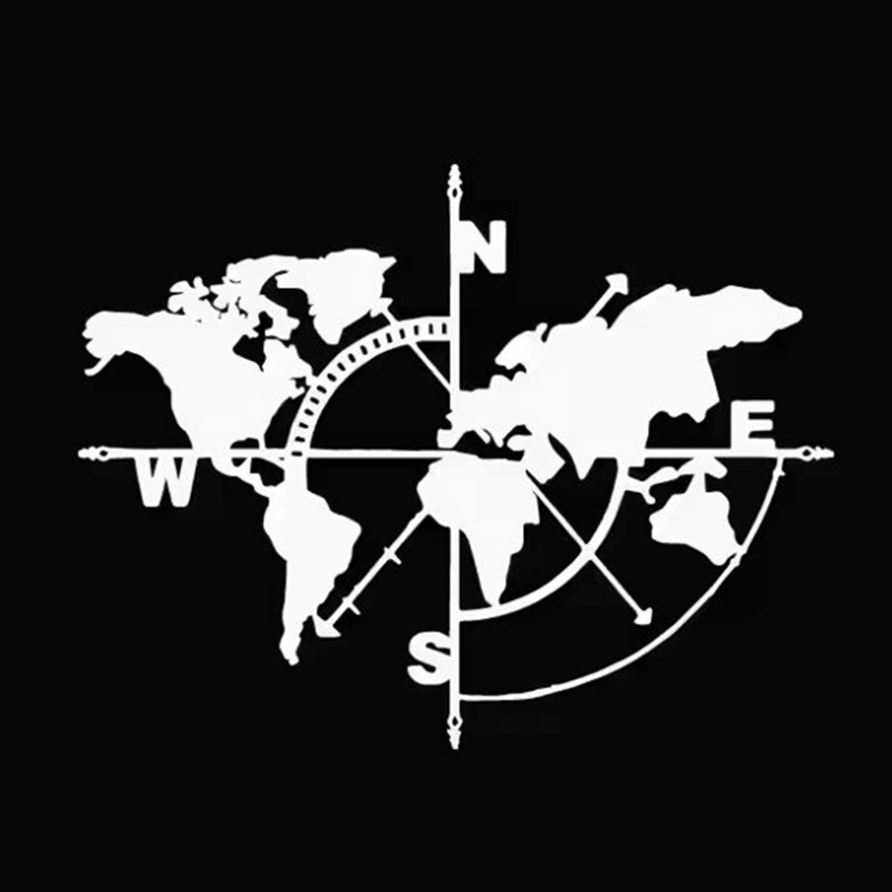 Compass World Map Vinyl Decal, - Outdoor Adventure Rv reseña y precio