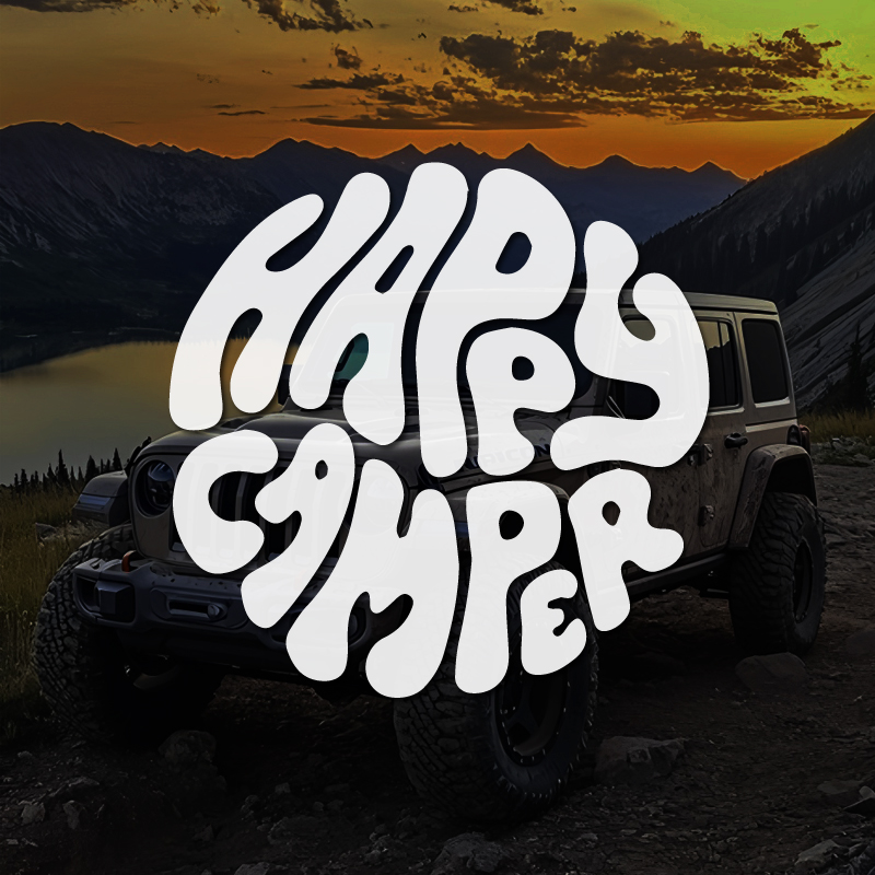 Happy Camper Boho Vinyl Sticke - Outdoor Adventure Rv reseña y precio