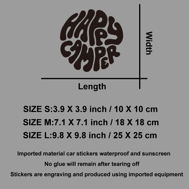 Happy Camper Boho Vinyl Sticke - Outdoor Adventure Rv reseña y precio