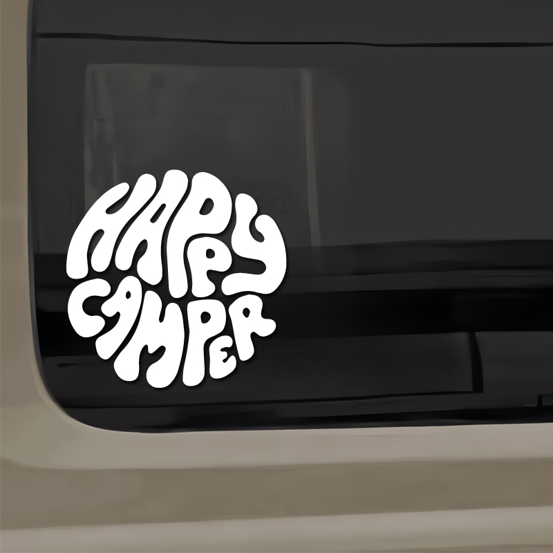 Happy Camper Boho Vinyl Sticke - Outdoor Adventure Rv reseña y precio