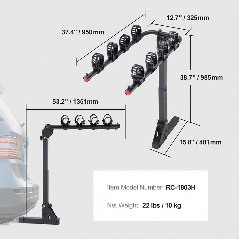Vehicle Bicycle Carrier 4-Bike - Outdoor Adventure Rv reseña y precio